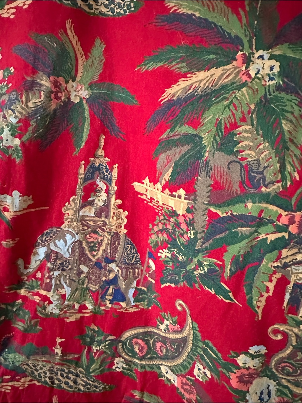Pottery Barn chinoiserie pants lounge India elephants red drawstring cottagecore - Picture 8 of 12